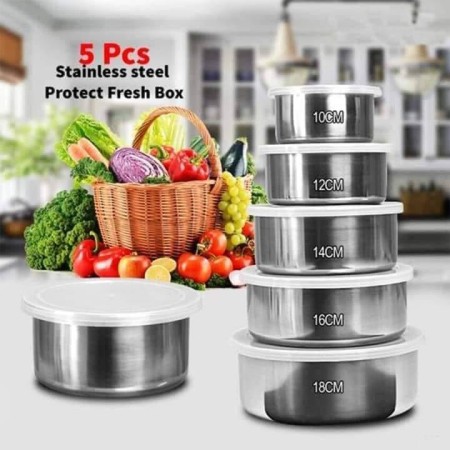 Stainless Steel Protect Fresh Box [5 PIECE]